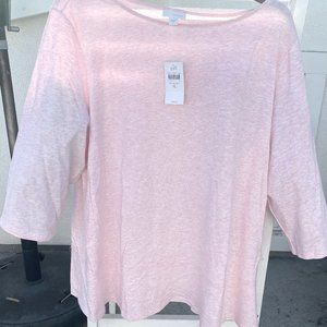 J JILL  BALLET SLEEVE  IN MARLED ROSE PINK   NWT SZ XLG